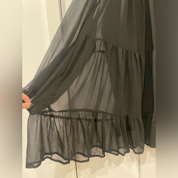 ASOS Design Long Sleeve Sheer Midi Dress - Picture 3 of 3